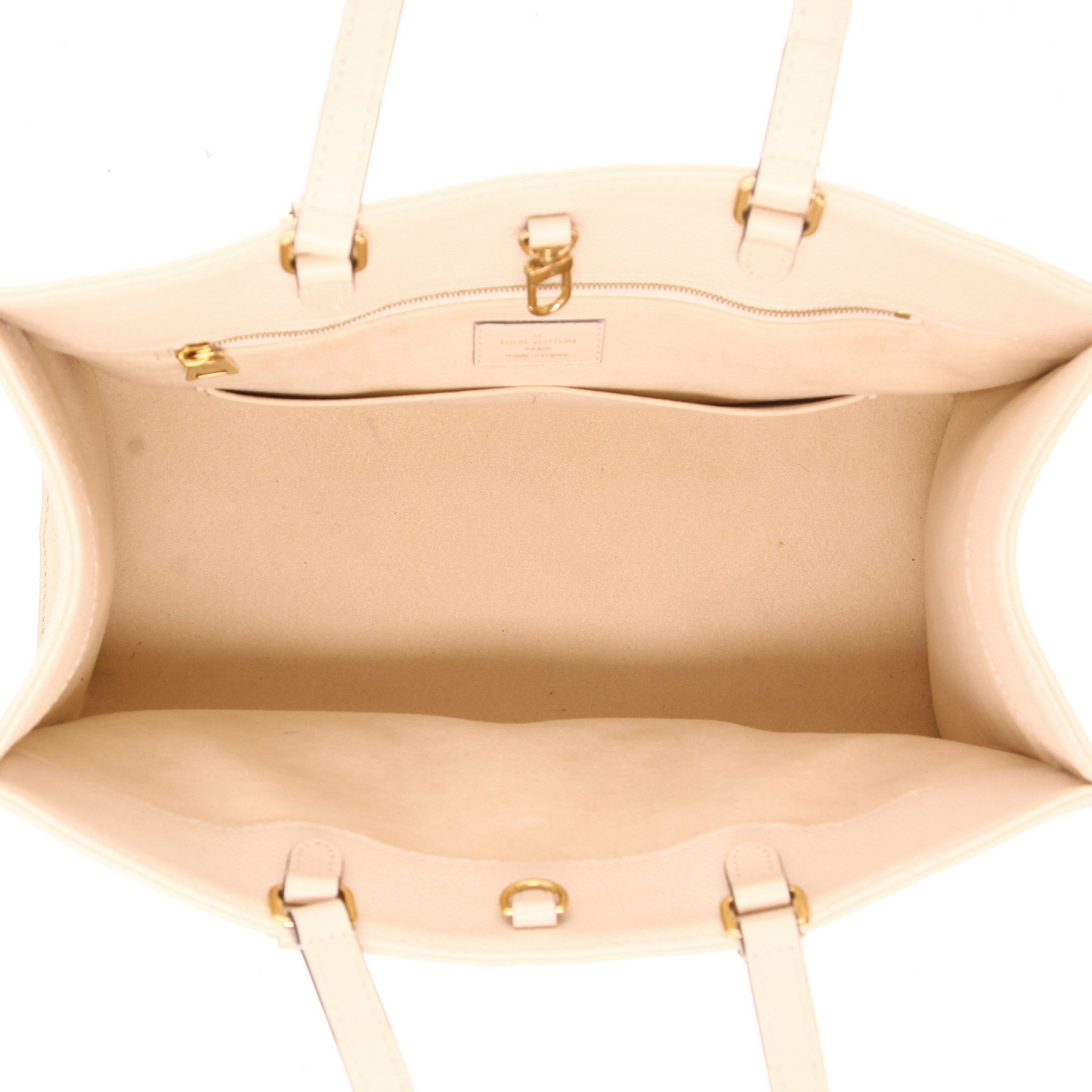 Shopping bag Louis Vuitton  Onthego in pelle monogram con stampa color crema - Detail D3