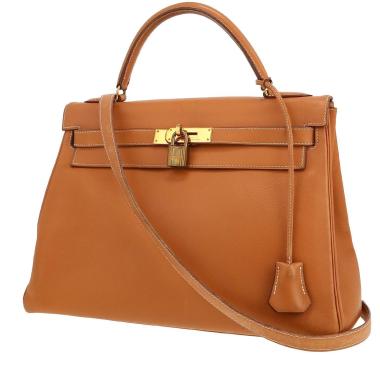 Borsa Hermès  Kelly 32 cm in pelle Courchevel gold