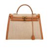 Sac à main Hermès  Kelly 35 cm en cuir Chamonix gold et toile beige - 360 thumbnail