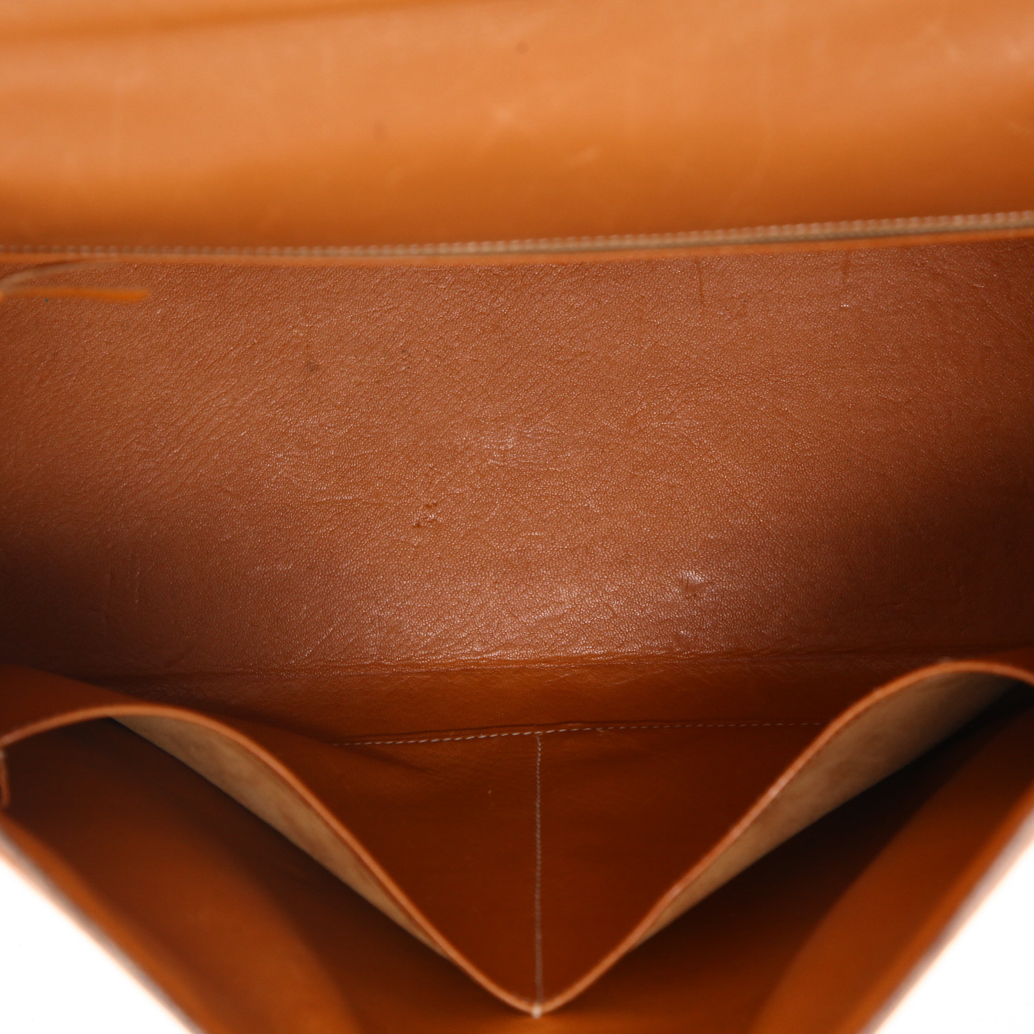 Borsa Hermès  Kelly 35 cm in pelle Chamonix gold e tela beige - Detail D3
