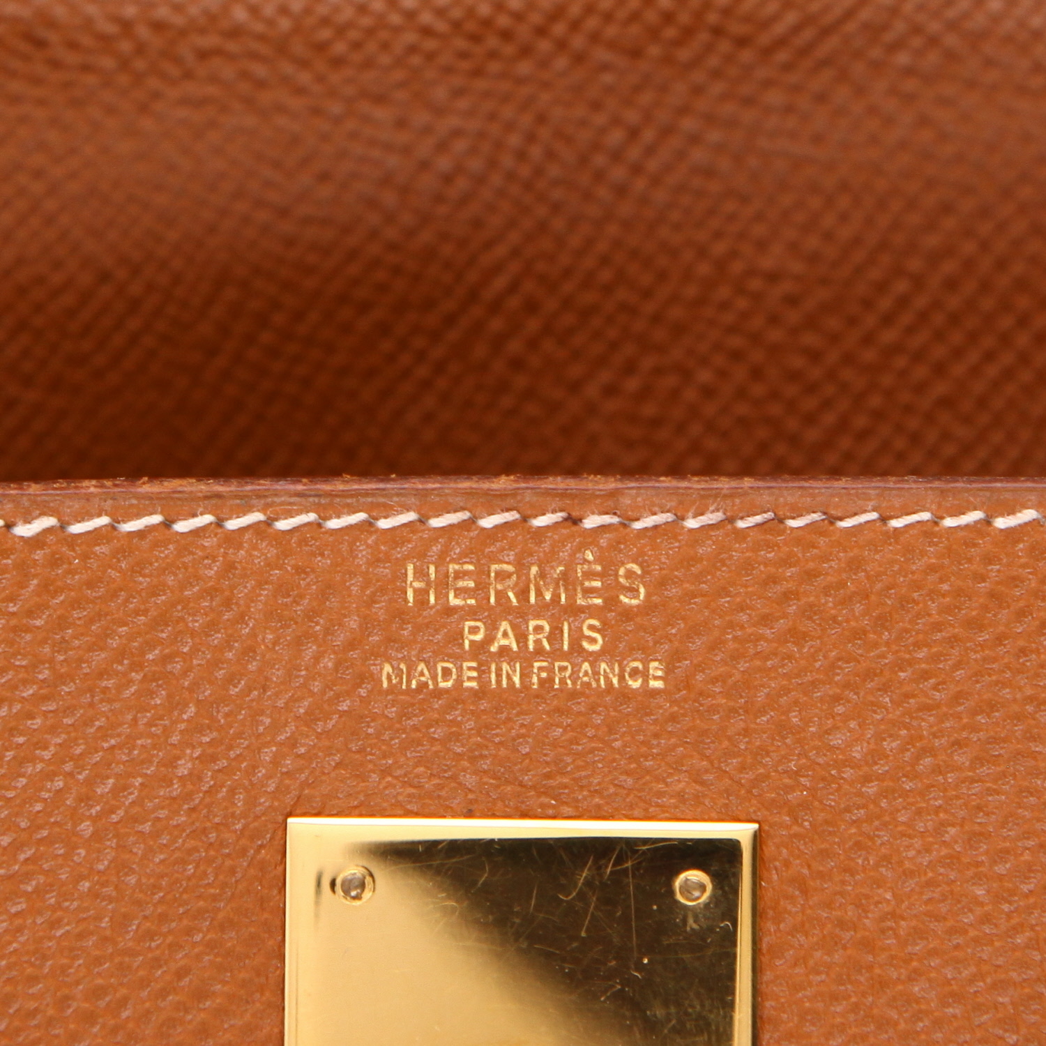 Borsa Hermès  Kelly 32 cm in pelle Courchevel gold - Detail D2
