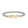 Fred Chance Infinie large model bracelet in pink gold and stainless steel - 360 thumbnail