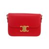 Celine  Triomphe medium model  shoulder bag  in red leather - 360 thumbnail