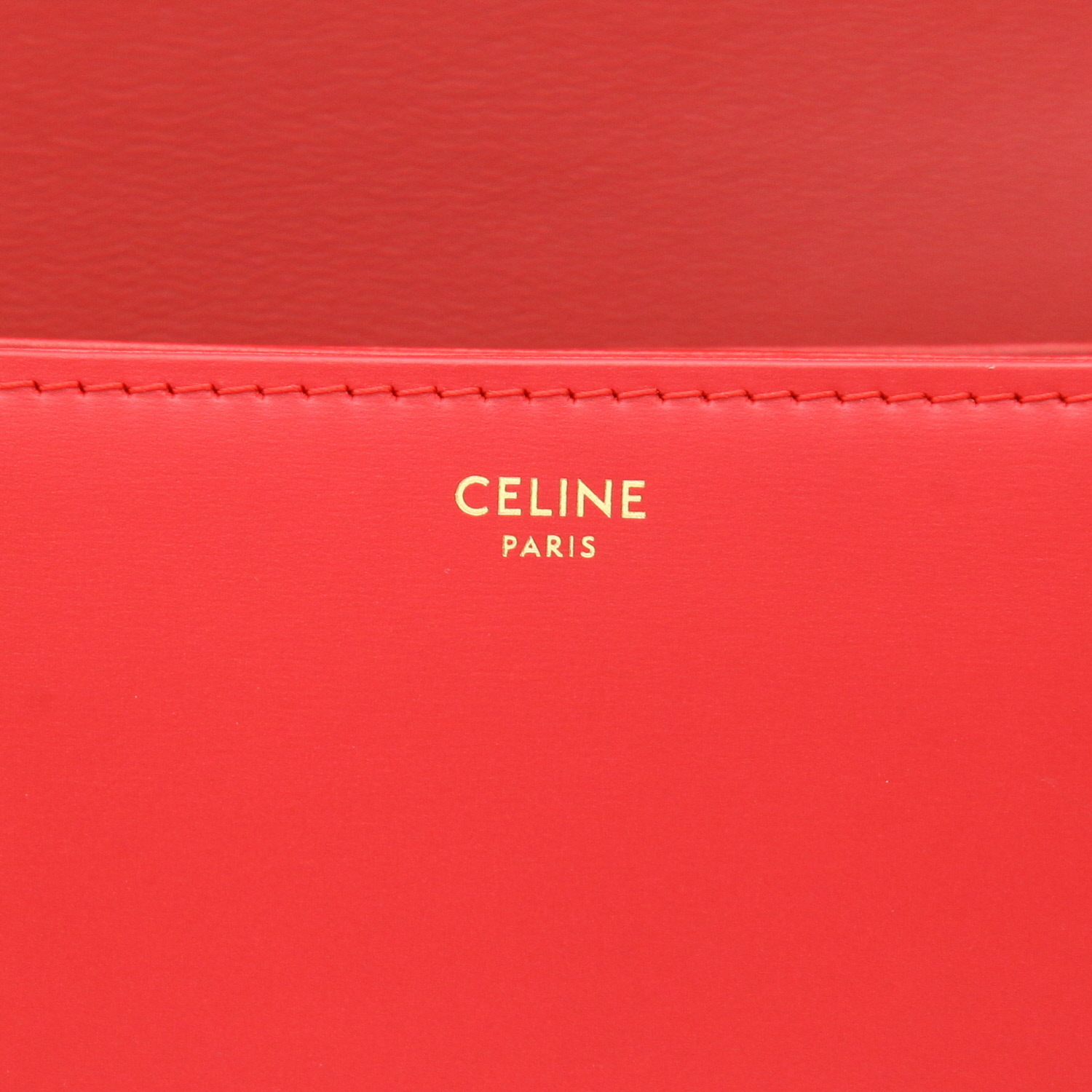 Borsa a tracolla Celine  Triomphe modello medio  in pelle rossa - Detail D2