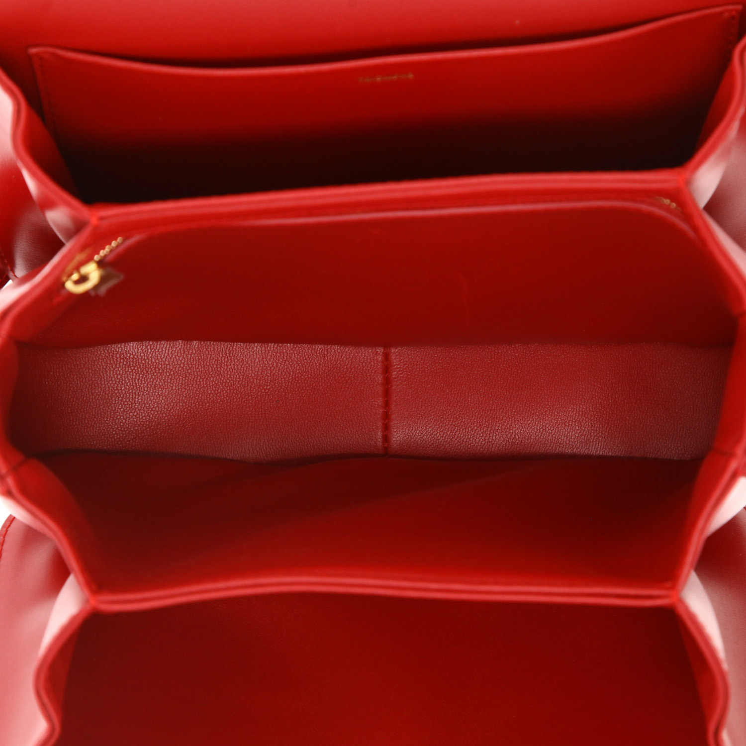 Celine  Triomphe medium model  shoulder bag  in red leather - Detail D3