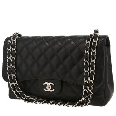 Borsa a tracolla Chanel  Timeless Jumbo in pelle martellata e trapuntata nera
