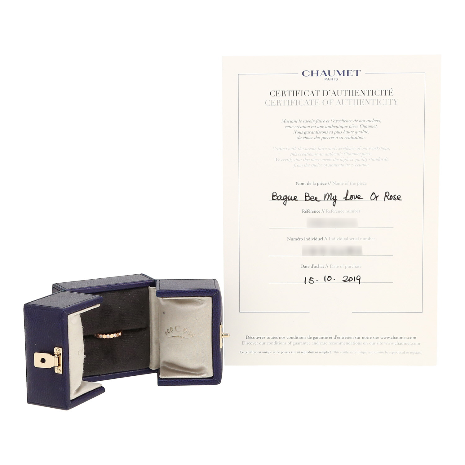 Chaumet Bee my Love ring in pink gold and diamonds - Detail D2