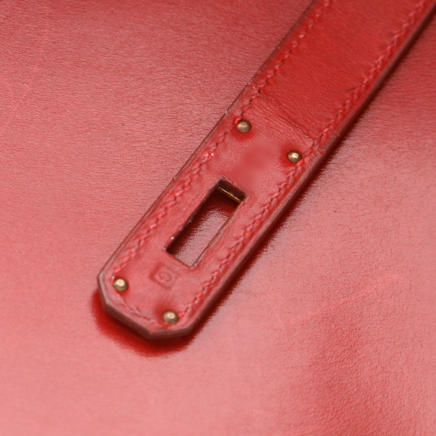 Hermès  Birkin 35 cm handbag  in red box leather - Detail D4