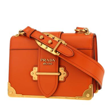 Sac bandoulière Prada  Cahier en cuir orange