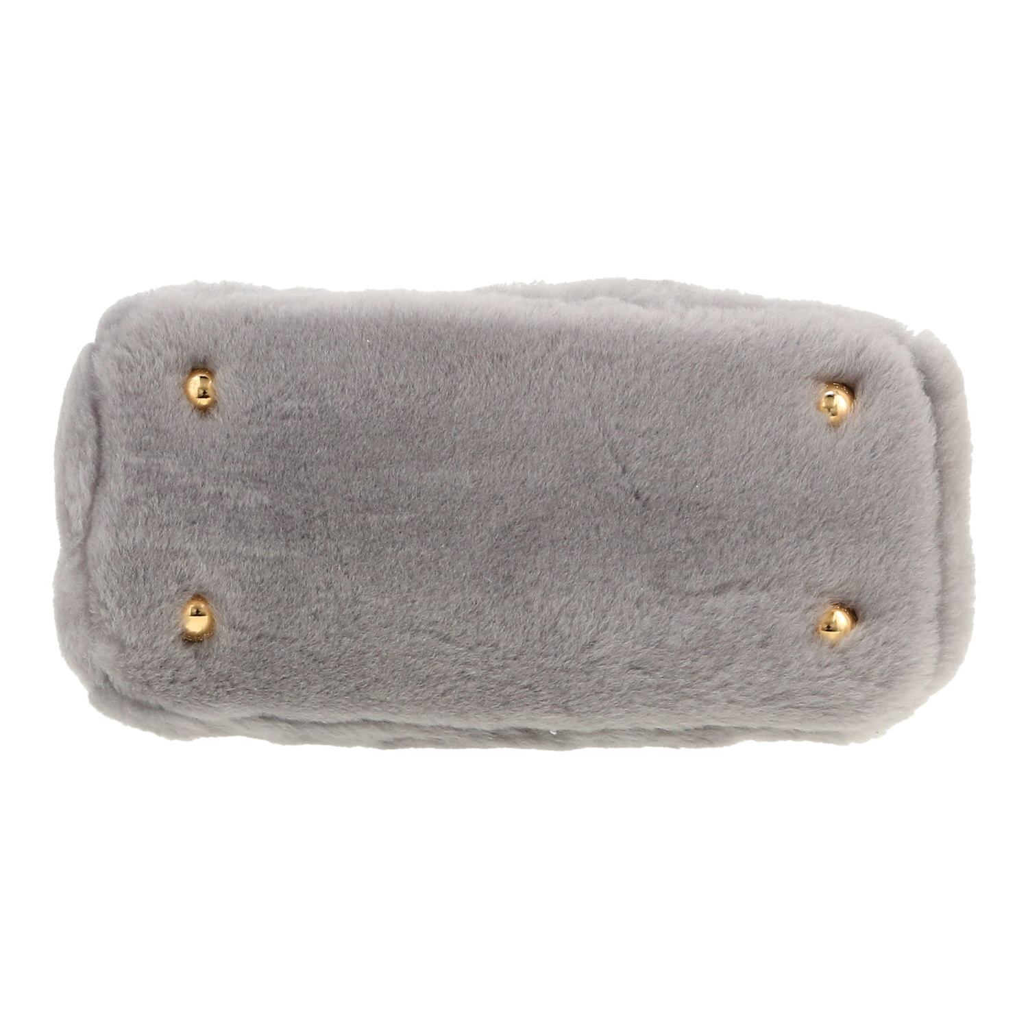 Sac à main Prada  Galleria petit modèle  en cuir saffiano gris et mouton retourné gris - Detail D1