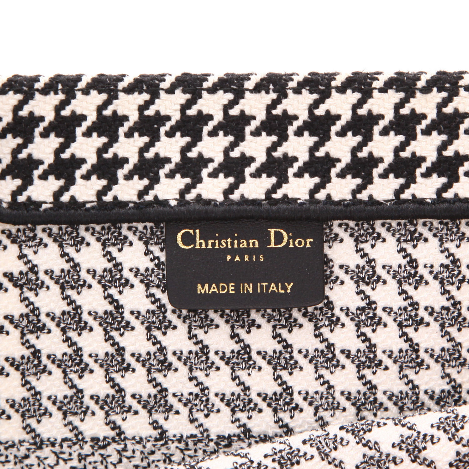 Dior  Book Tote medium model  shopping bag  in black and white canvas - Detail D2