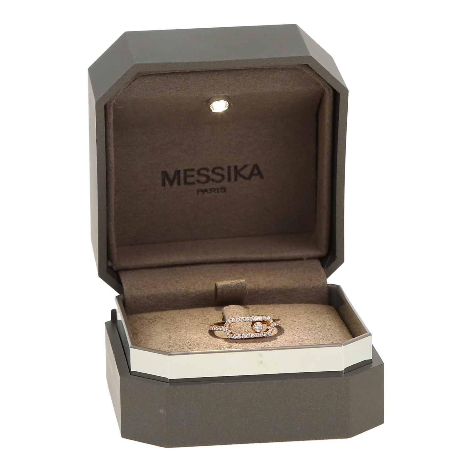 Bague Messika Move Uno grand modèle en or rose et diamants - Detail D2