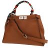 Fendi  Peekaboo medium model  shoulder bag  in brown grained leather - 00pp thumbnail