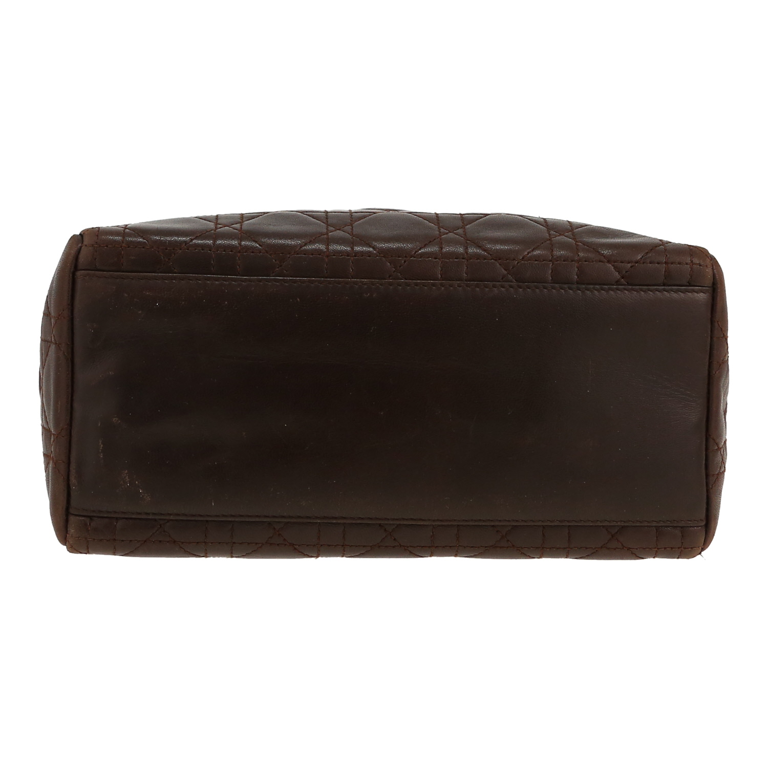 Dior  Lady Dior handbag  in brown leather cannage - Detail D1