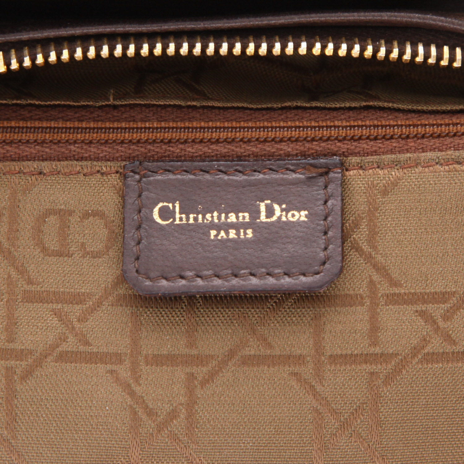 Dior  Lady Dior handbag  in brown leather cannage - Detail D2
