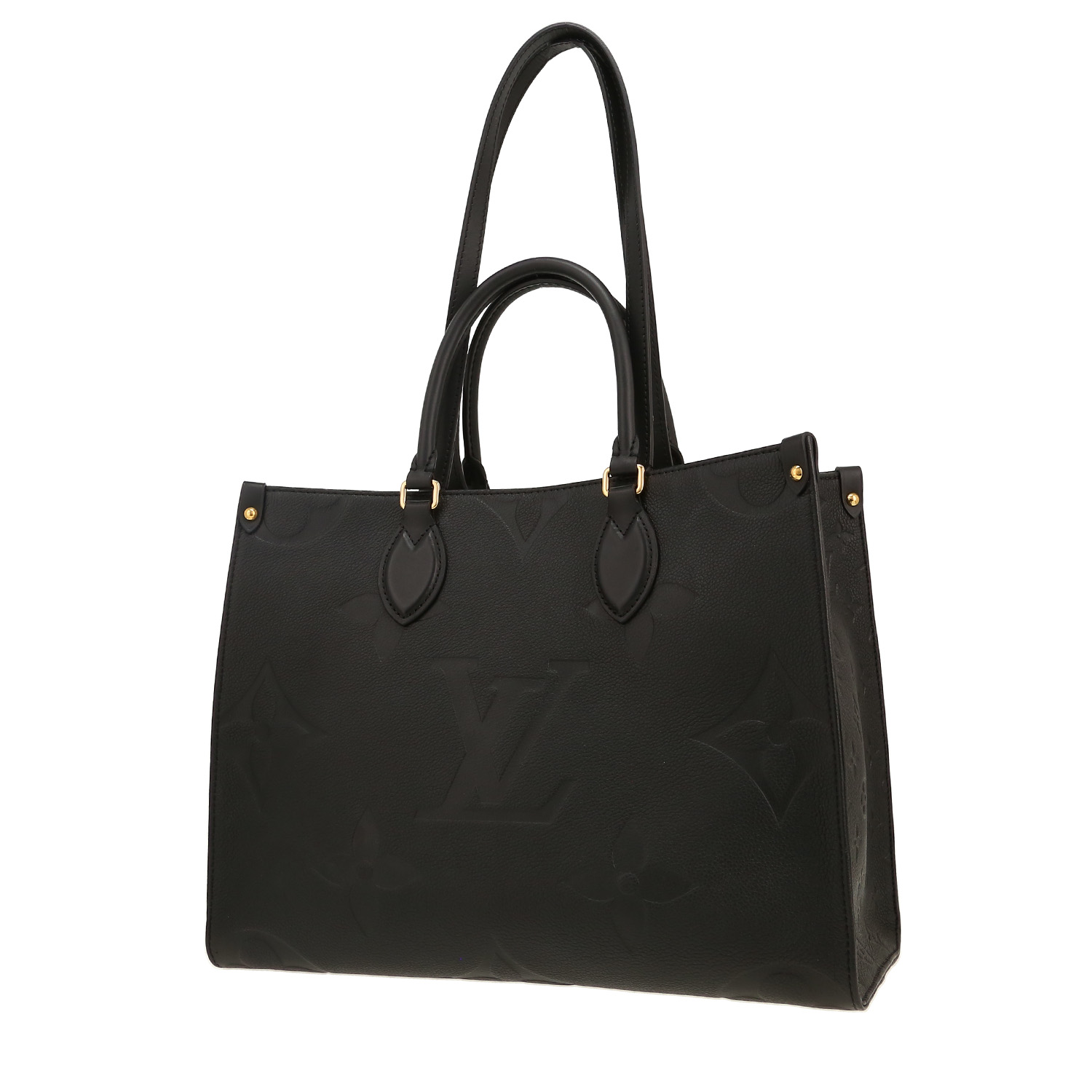 Sac cabas Louis Vuitton  Onthego moyen modèle  en cuir monogram empreinte noir - Detail D4