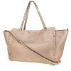 Sac cabas Valentino Garavani  Rockstud en cuir grainé doré - 00pp thumbnail