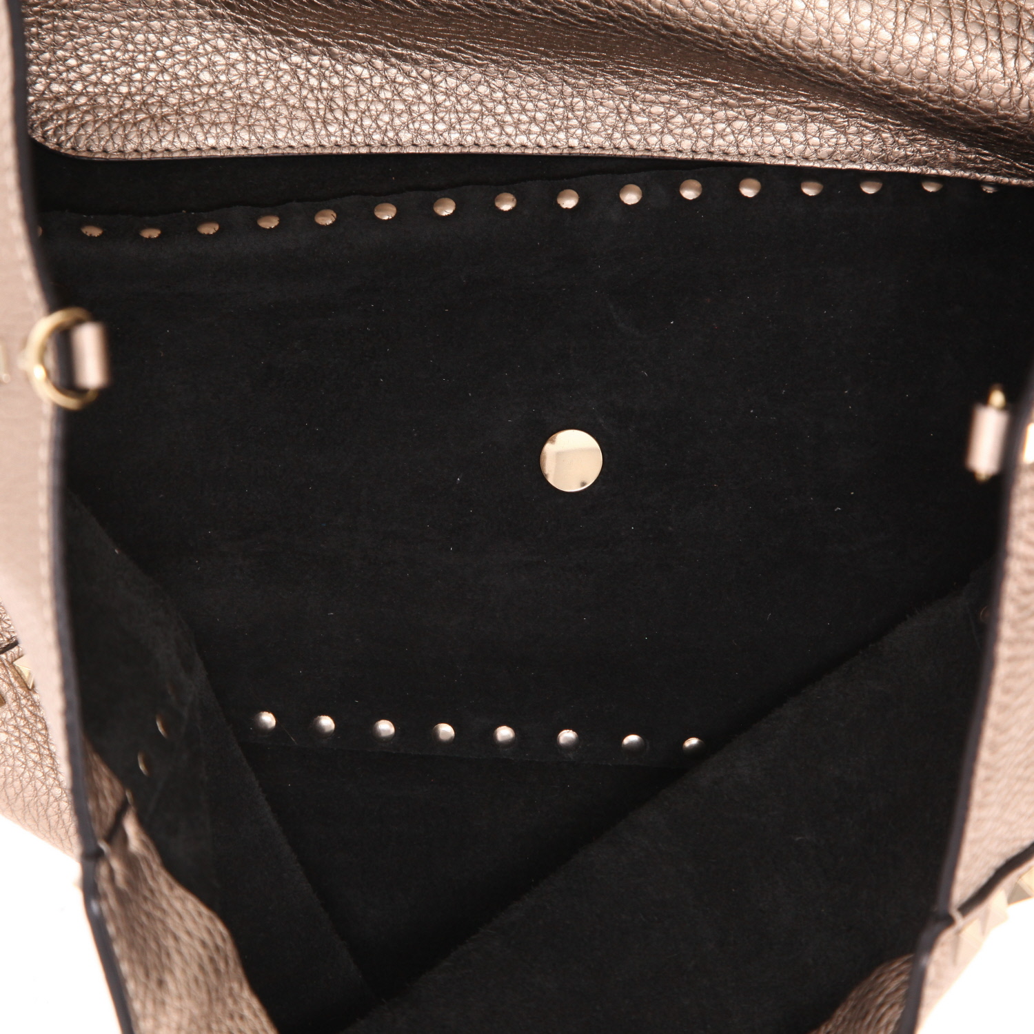 Bolso Cabás Valentino Garavani  Rockstud en cuero granulado dorado - Detail D3