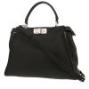 Sac à main Fendi  Peekaboo Selleria moyen modèle  en cuir grainé noir - 00pp thumbnail