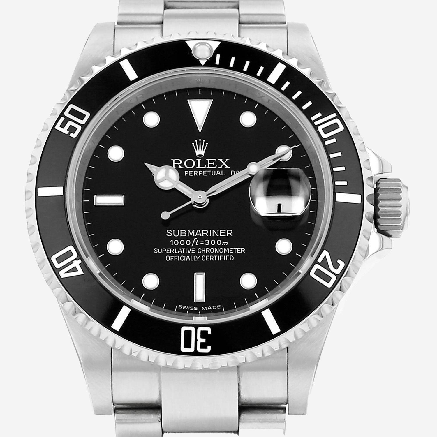 Montre Rolex Submariner Date en acier Ref: Rolex - 16610T  Vers 2008