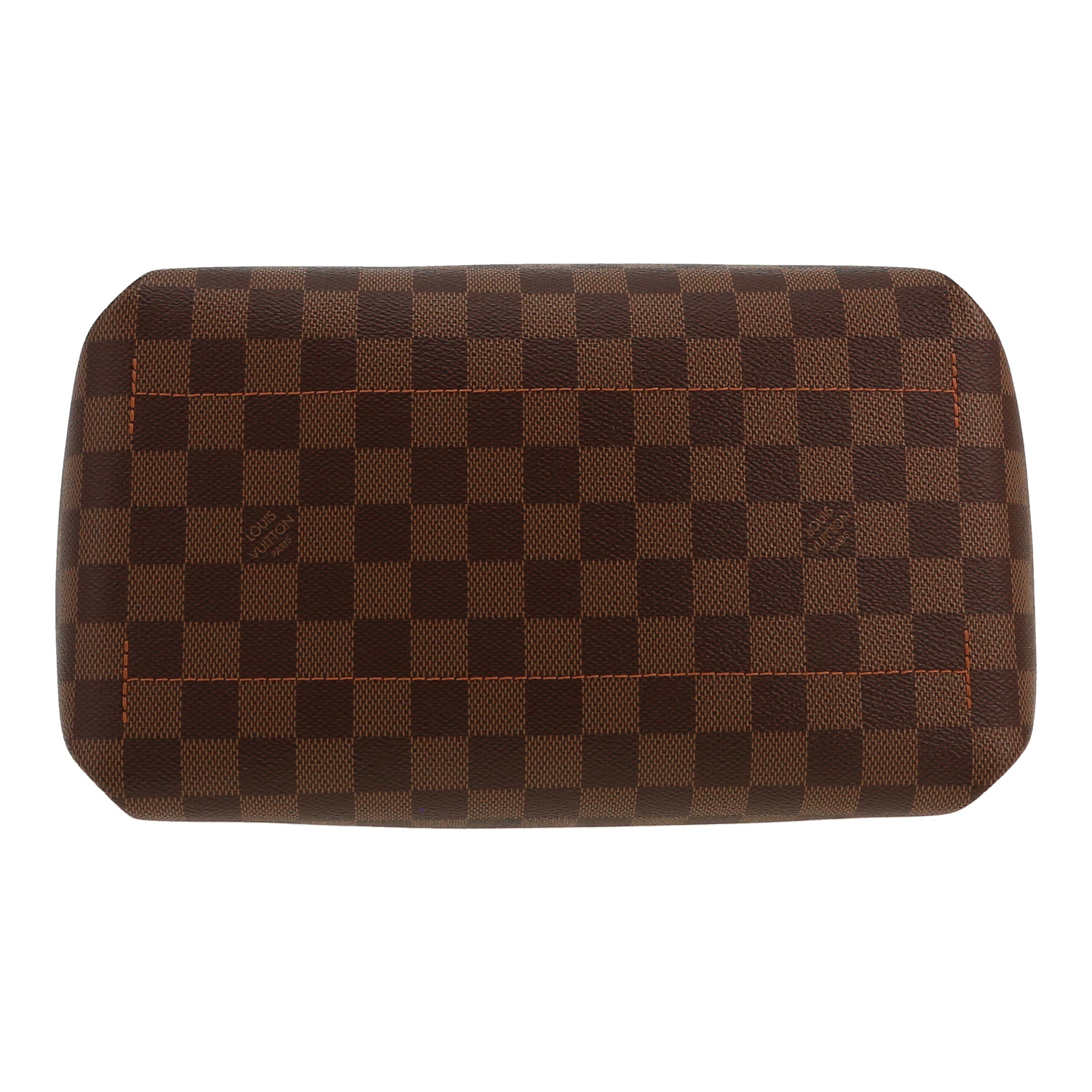 Louis Vuitton Belmont tote bag in Ebony Damier canvas and brown leather - Detail D1