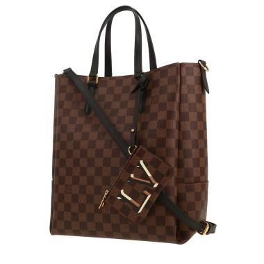 Sac cabas Louis Vuitton  Belmont en toile damier ébène et cuir marron