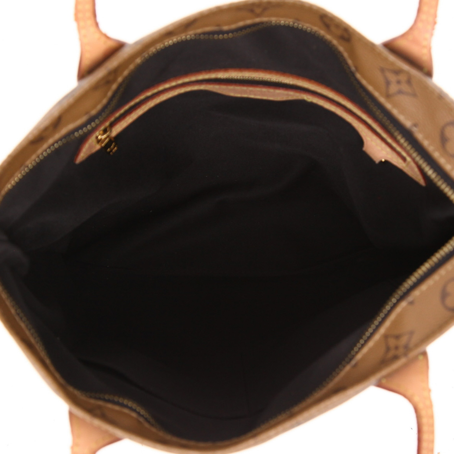 Shopping bag Louis Vuitton  Carry It in tela monogram marrone e pelle naturale - Detail D3