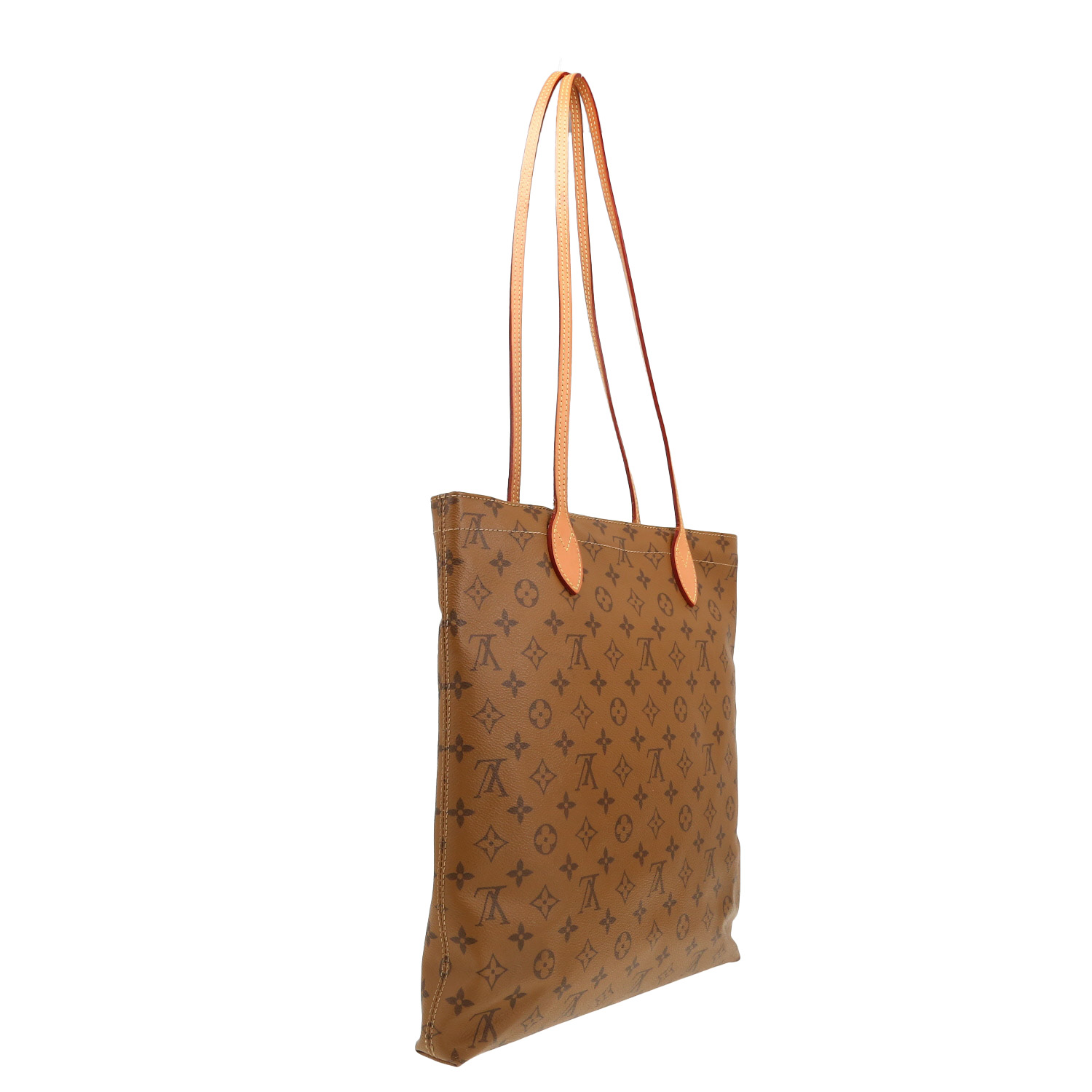 Shopping bag Louis Vuitton  Carry It in tela monogram marrone e pelle naturale - Detail D7