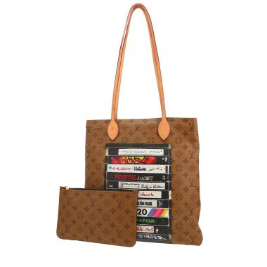 Sac cabas Louis Vuitton  Carry It en toile monogram marron et cuir naturel