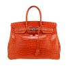 Sac à main Hermès  Birkin 35 cm en crocodile porosus orange - 360 thumbnail