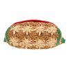 Sac bandoulière Gucci  GG Marmont en raffia beige vert et rouge - Detail D1 thumbnail