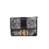 Dior  30 Montaigne handbag  in navy blue canvas  and navy blue leather - 360 thumbnail