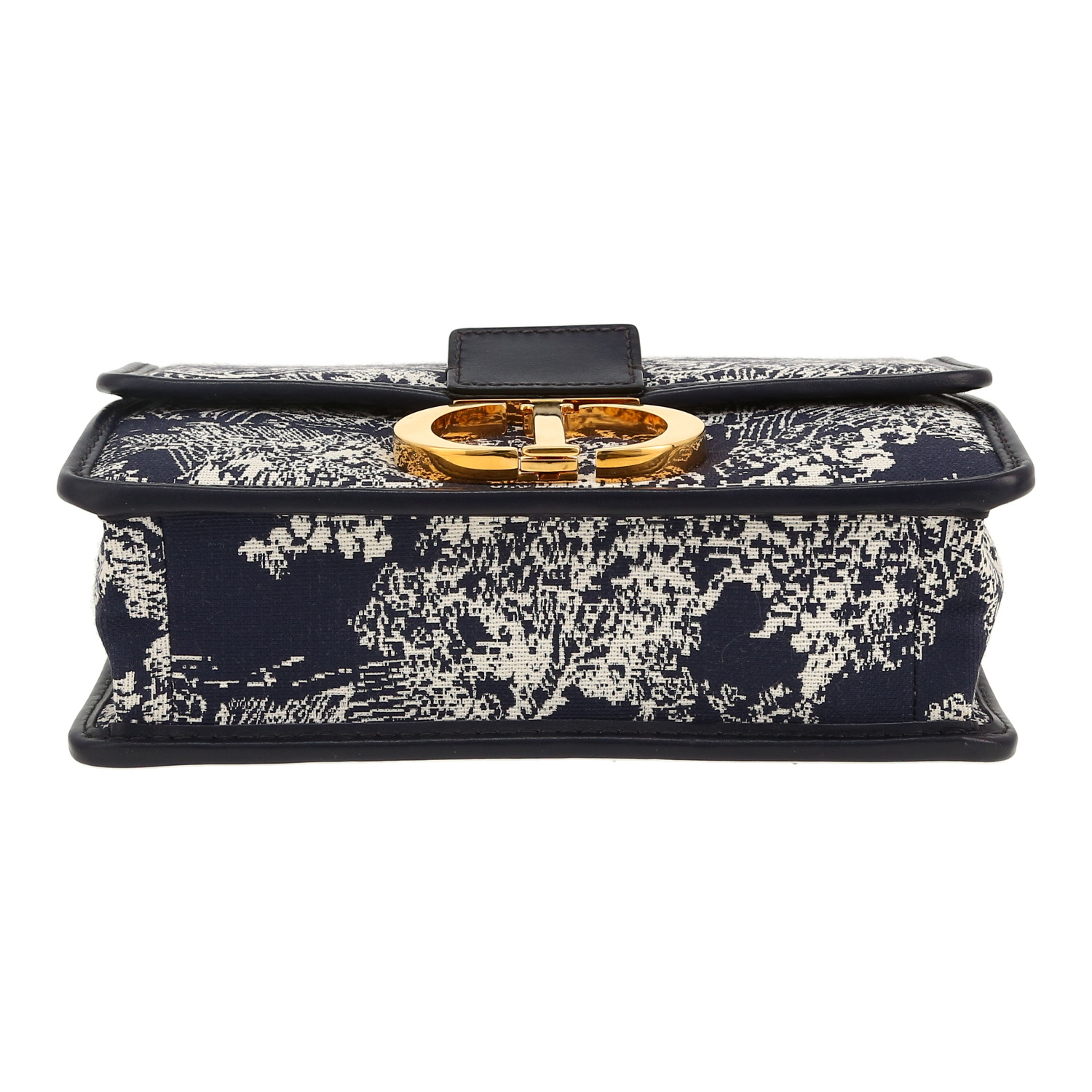 Sac à main Dior  30 Montaigne en toile bleu-marine et cuir bleu-marine - Detail D1