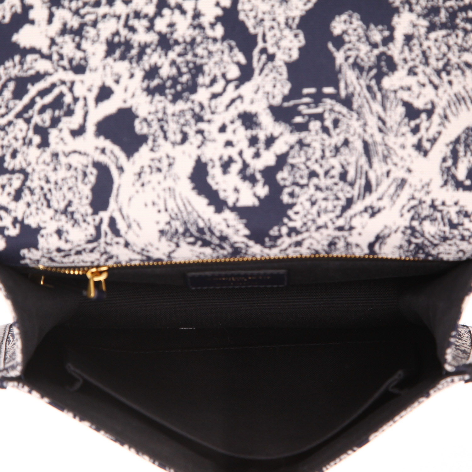 Sac à main Dior  30 Montaigne en toile bleu-marine et cuir bleu-marine - Detail D3