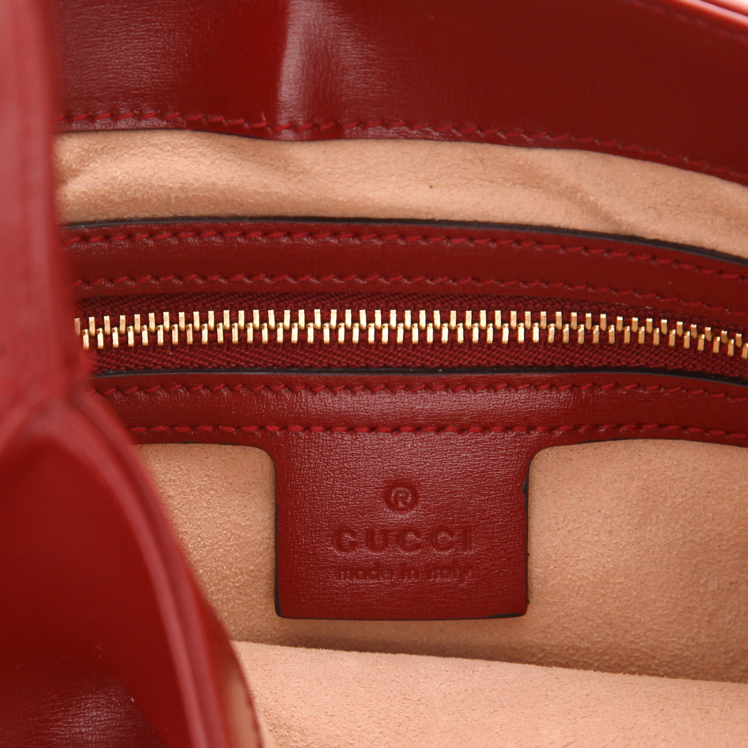 Gucci  Jackie shoulder bag  in red leather - Detail D2