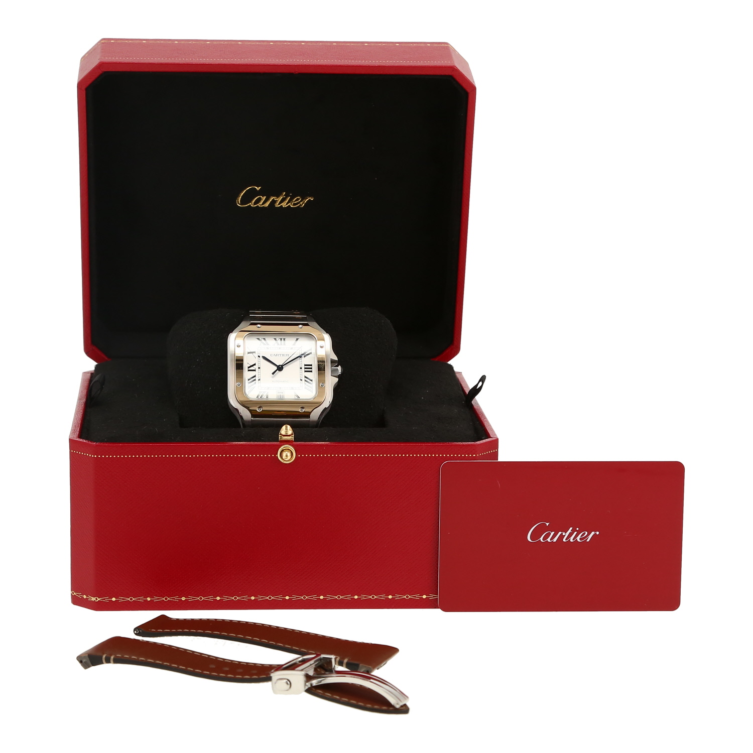 Reloj Cartier Santos de oro y acero Ref: Cartier - 4072  Circa 2022