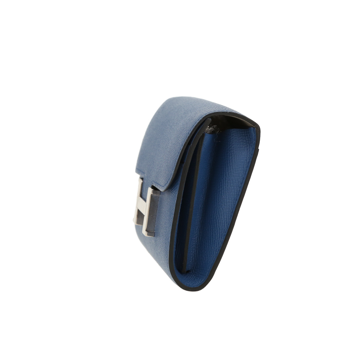 Monedero Hermès  Constance Wallet en cuero epsom azul - Detail D7