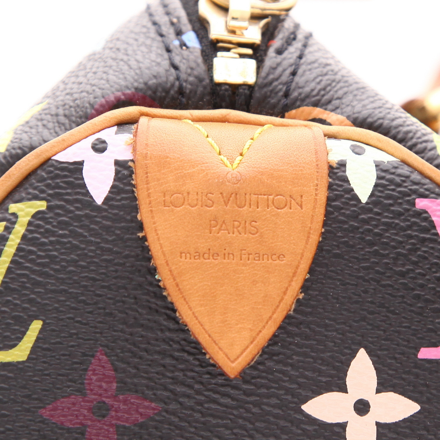 Borsa Louis Vuitton  Speedy Editions Limitées in tela monogram multicolore e nera e pelle naturale - Detail D2