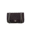 Sac à main Chanel  Timeless Classic en tweed bleu-marine et bordeaux - 360 thumbnail