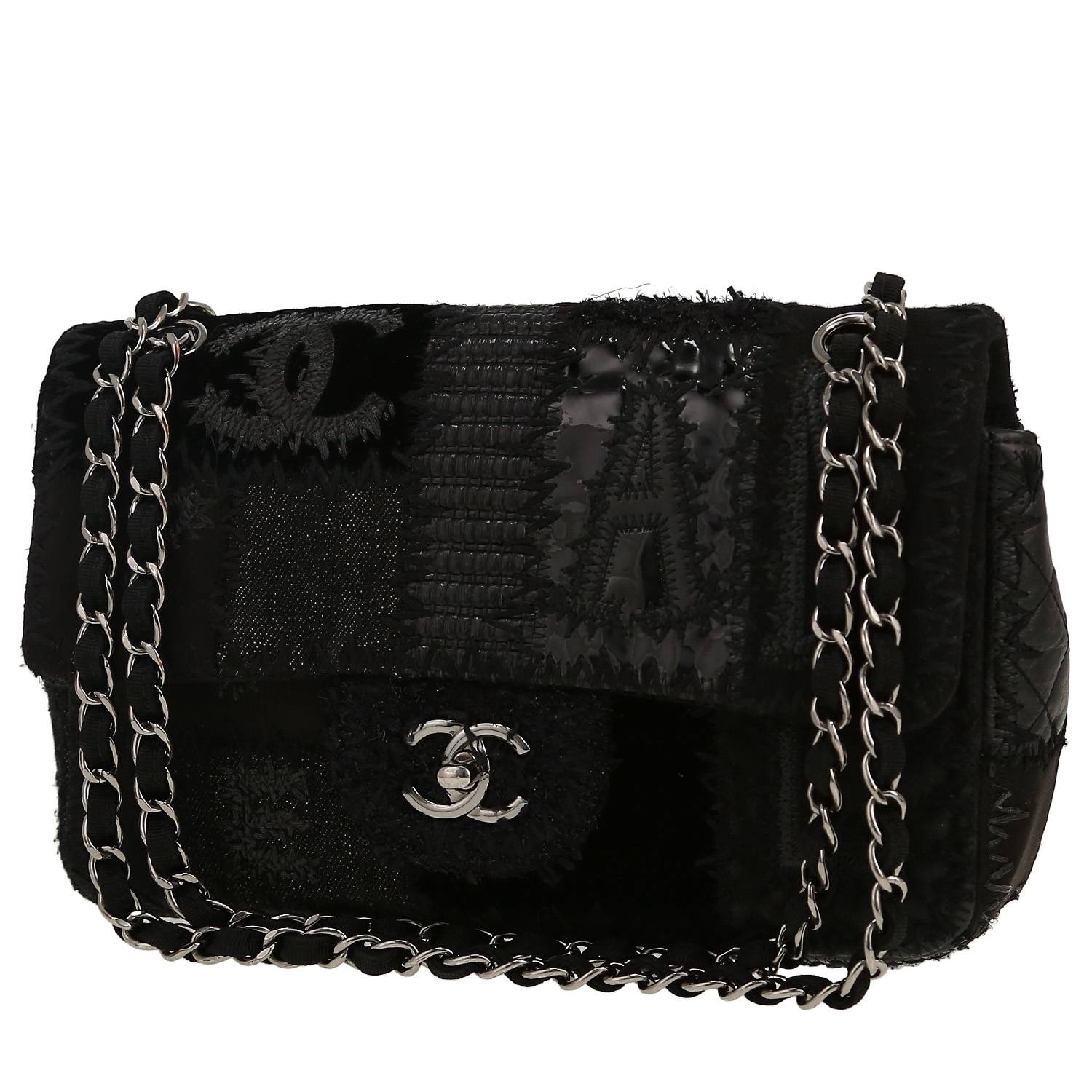 Bolso de mano Chanel  Timeless Classic en tweed negro