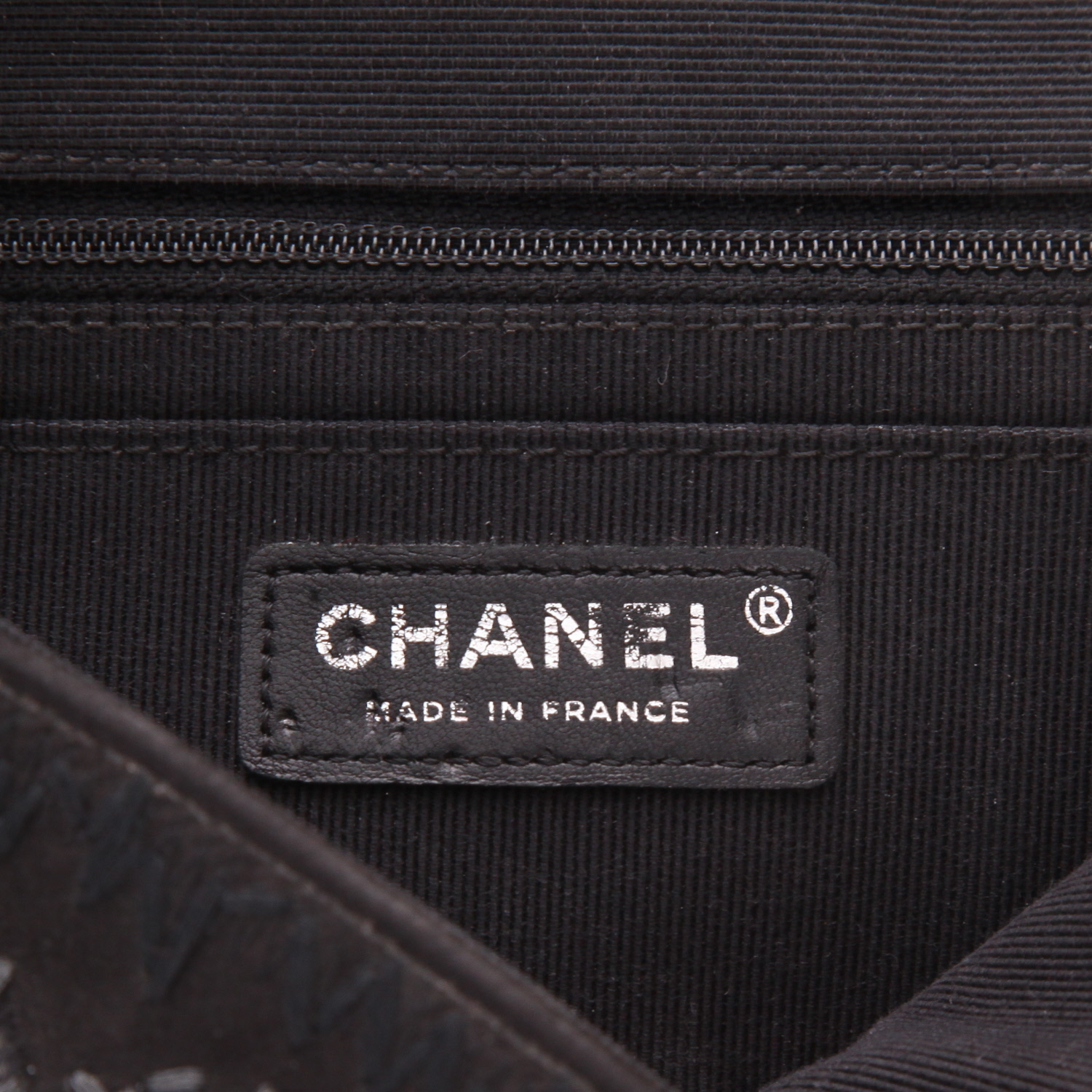 Sac à main Chanel  Timeless Classic en tweed noir - Detail D2