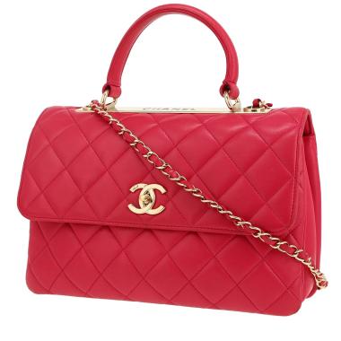 Chanel  Coco Handle shoulder bag  in pink quilted leather