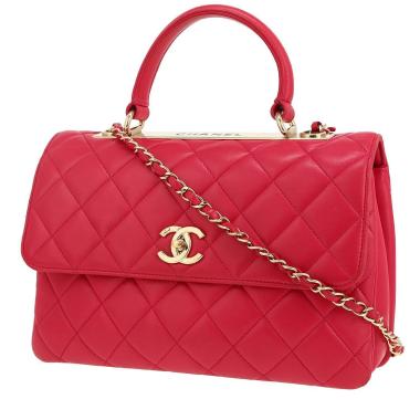 Sac bandoulière Chanel  Coco Handle en cuir matelassé rose