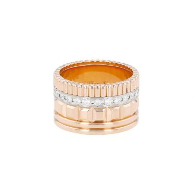 Bague Boucheron Quatre Radiant Edition grand modèle en or rose et diamants