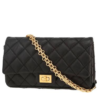 Pochette-ceinture Chanel  2.55 en cuir matelassé noir