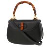 Sac à main Gucci  Bamboo en cuir bleu-marine et bambou - 00pp thumbnail