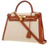Sac à main Hermès  Kelly 32 cm en cuir Barénia gold et toile beige - 00pp thumbnail