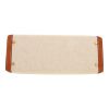 Hermès  Kelly 32 cm handbag  in gold Barenia leather  and beige canvas - Detail D1 thumbnail