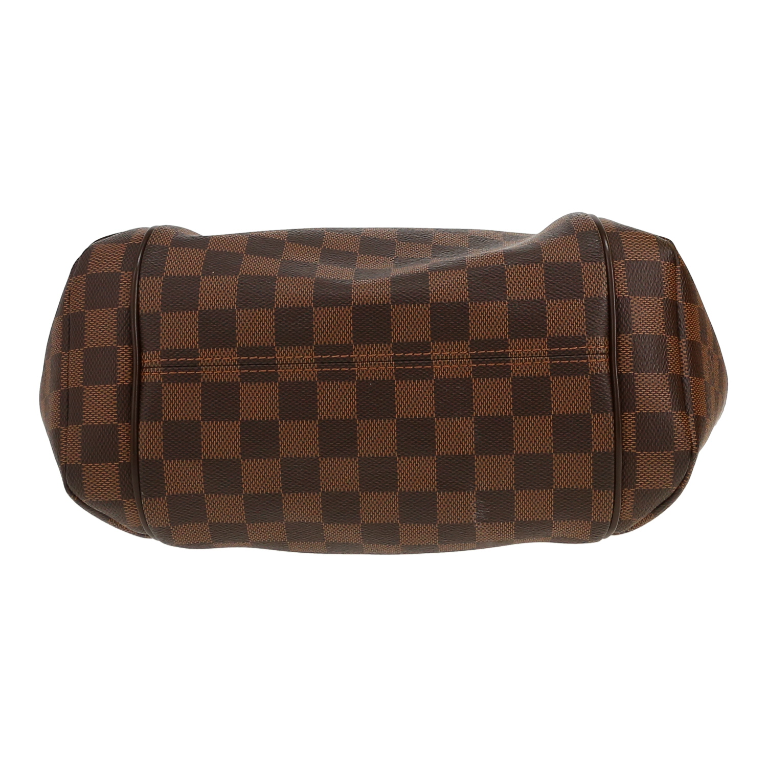 Bolso de mano Louis Vuitton  Totally en lona a cuadros ébano y cuero marrón - Detail D1