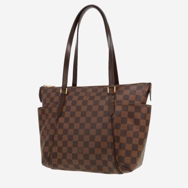 Sac à main Louis Vuitton  Totally en toile damier ébène et cuir marron